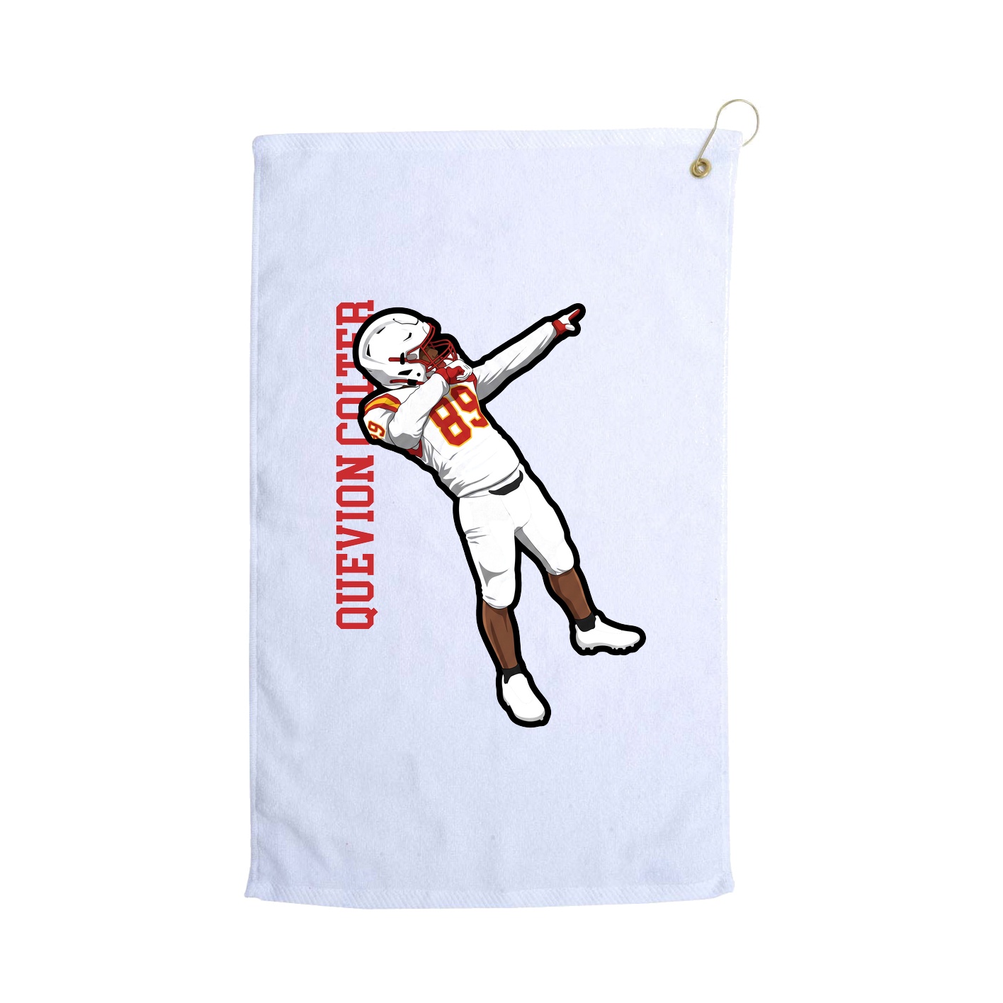 Golf Towel — Name Vertical in White