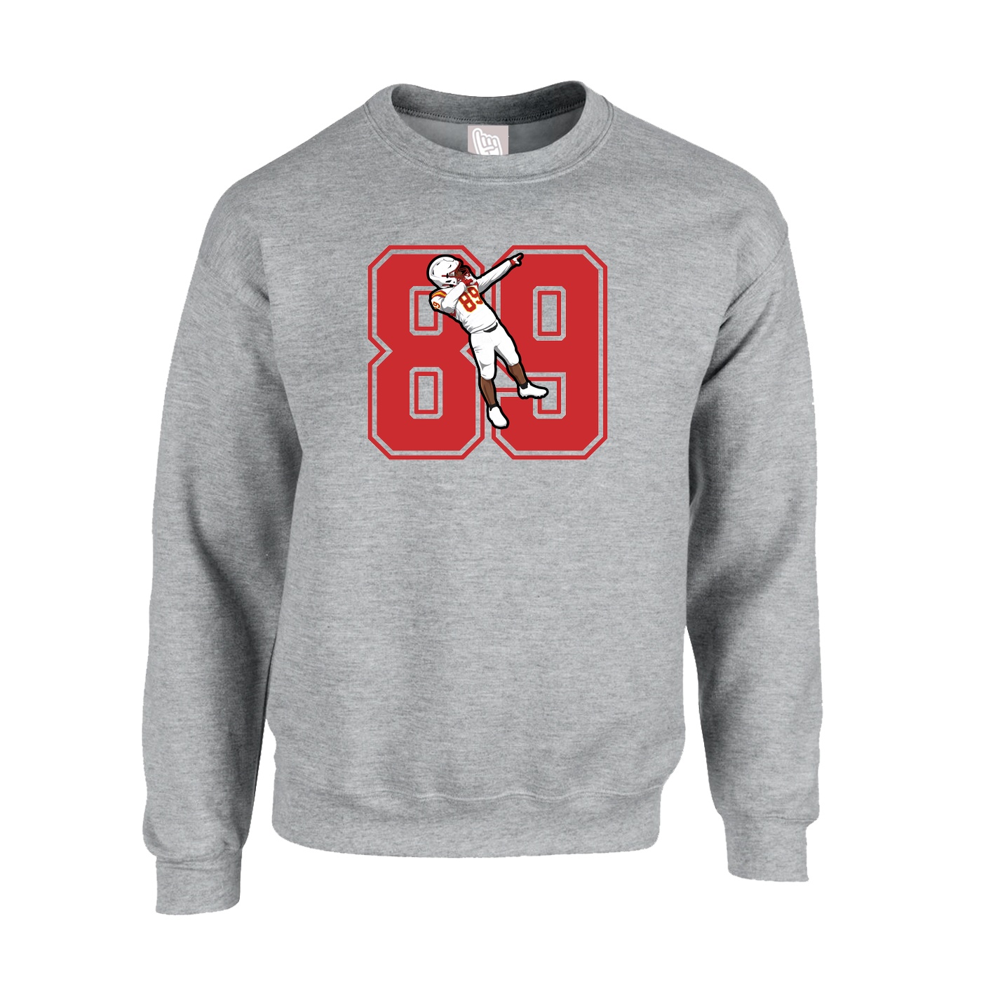 Fleece Crew — Number in Grey