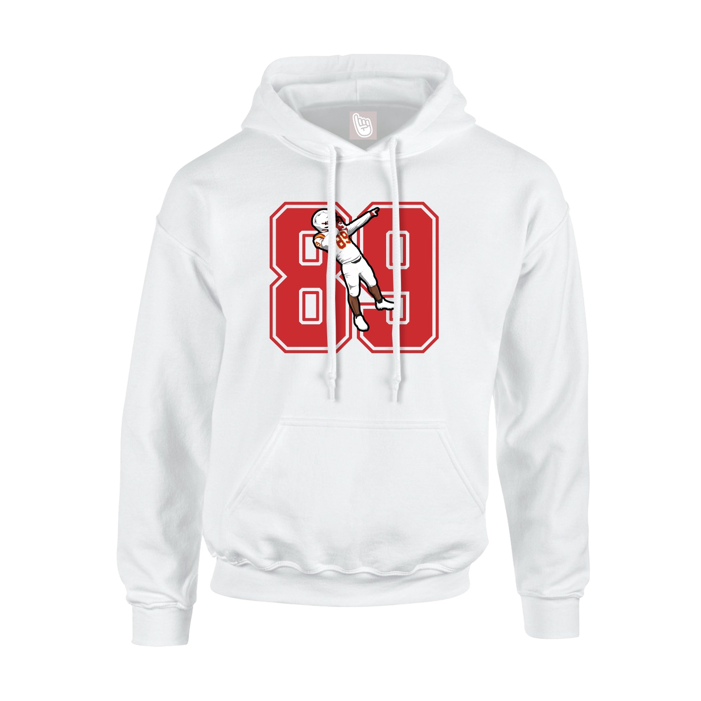 Youth Hoodie — Number in White