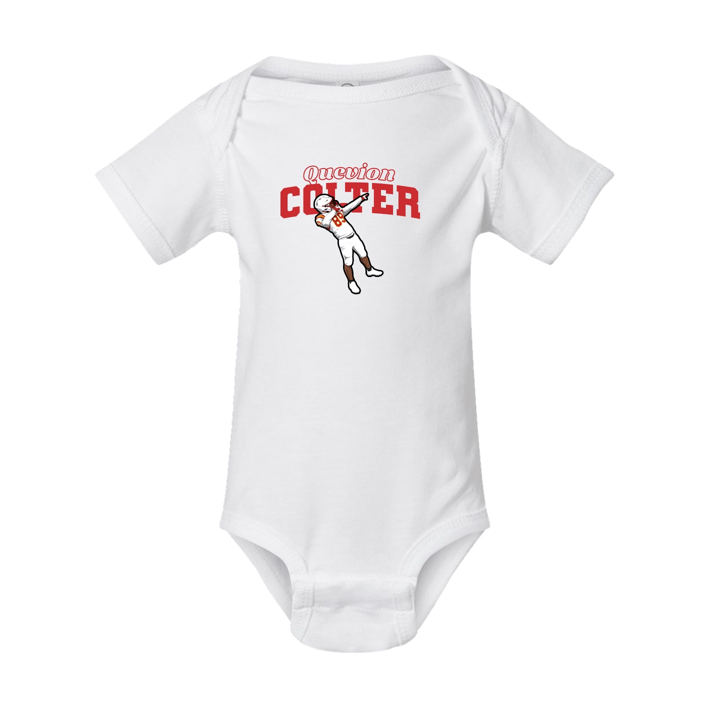 Baby Onesie — Name Arch in White