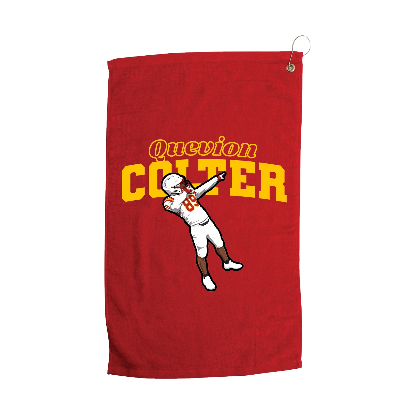 Golf Towel — Name Arch in Red