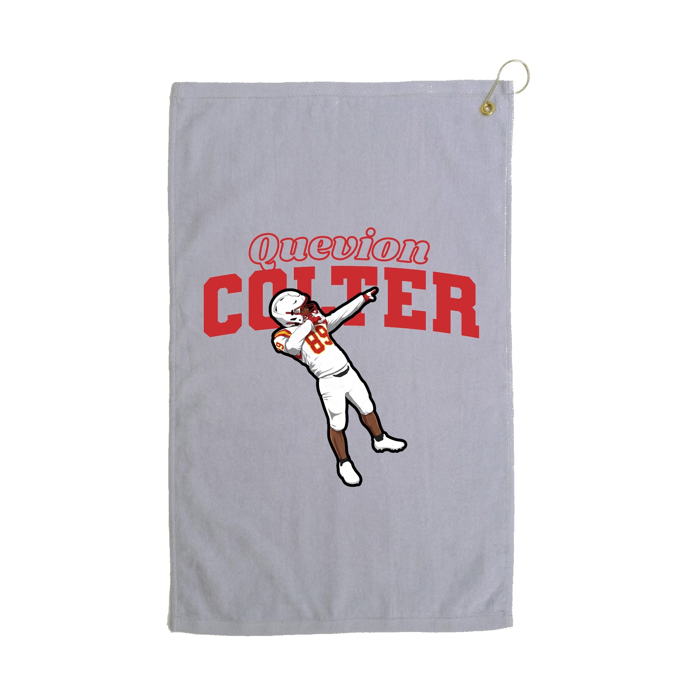 Golf Towel — Name Arch in Grey