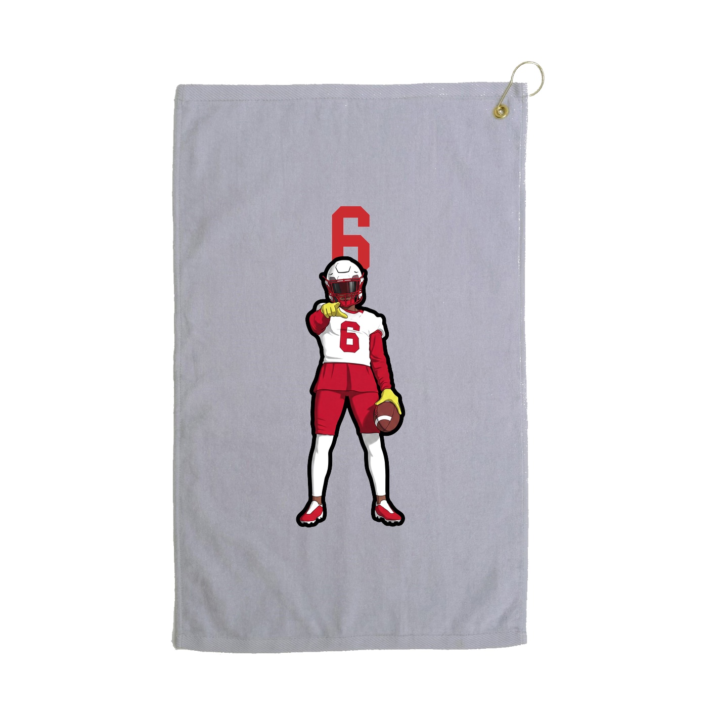 Golf Towel — Number Top in Grey