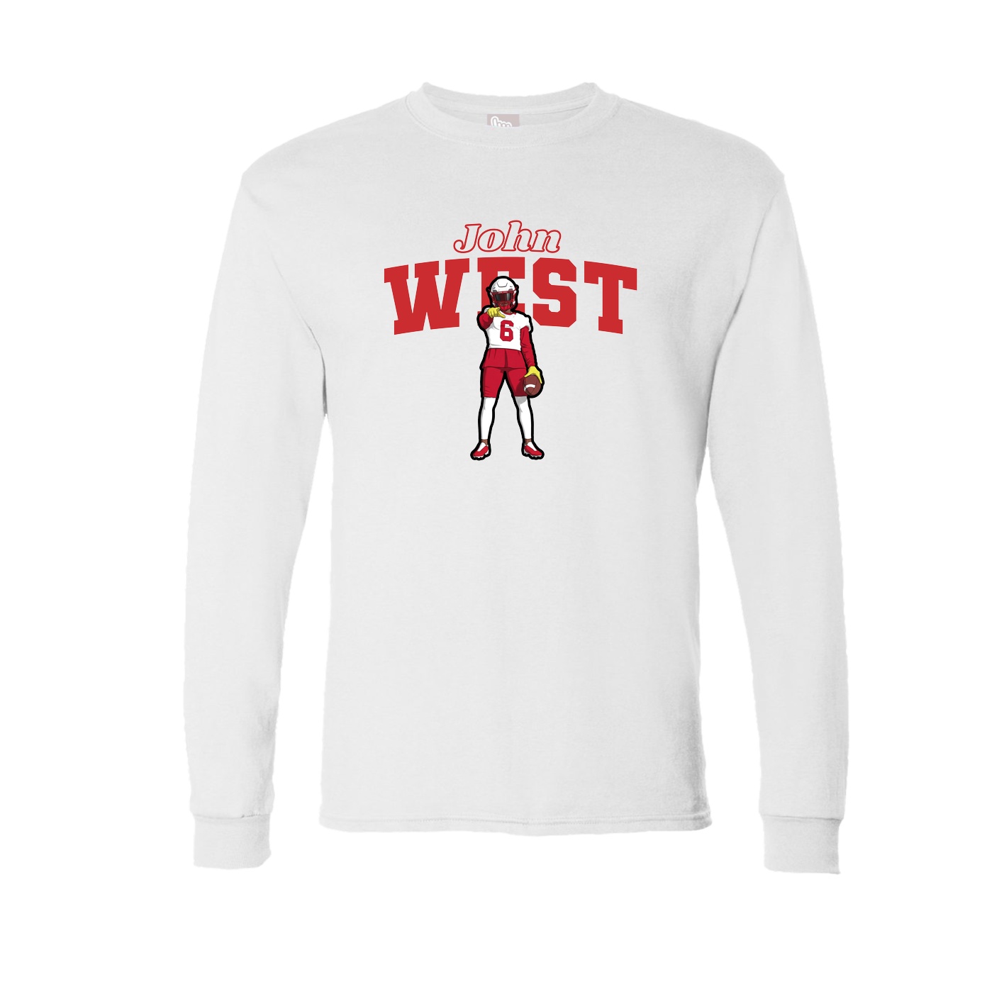Long Sleeve Tee — Name Arch in White