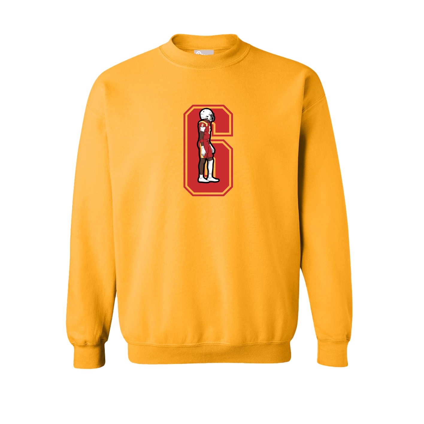 Fleece Crew — Number in Gold