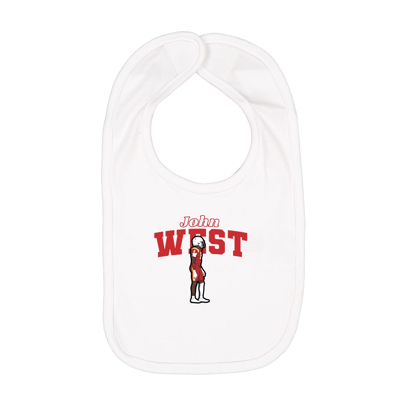 Infant Bib — Name Arch in White