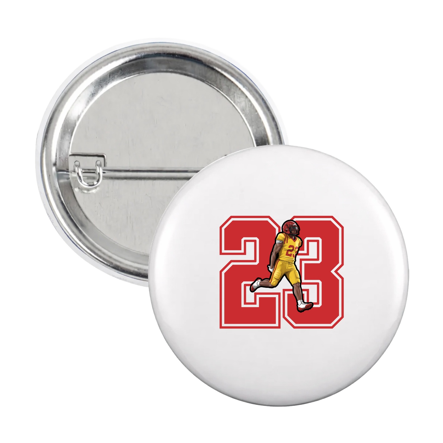 Game Day Button — Number in White