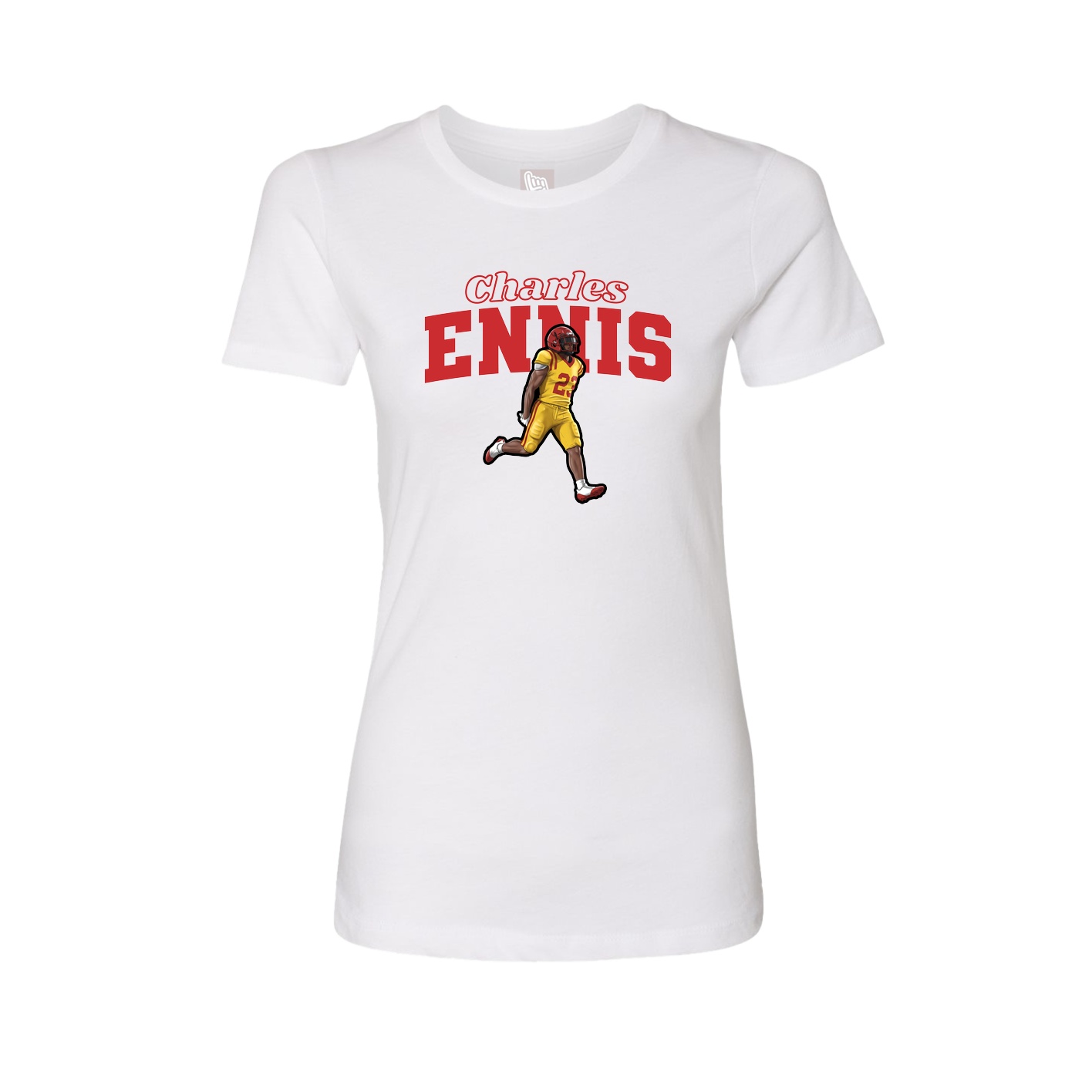 Womens Tee — Name Arch in White