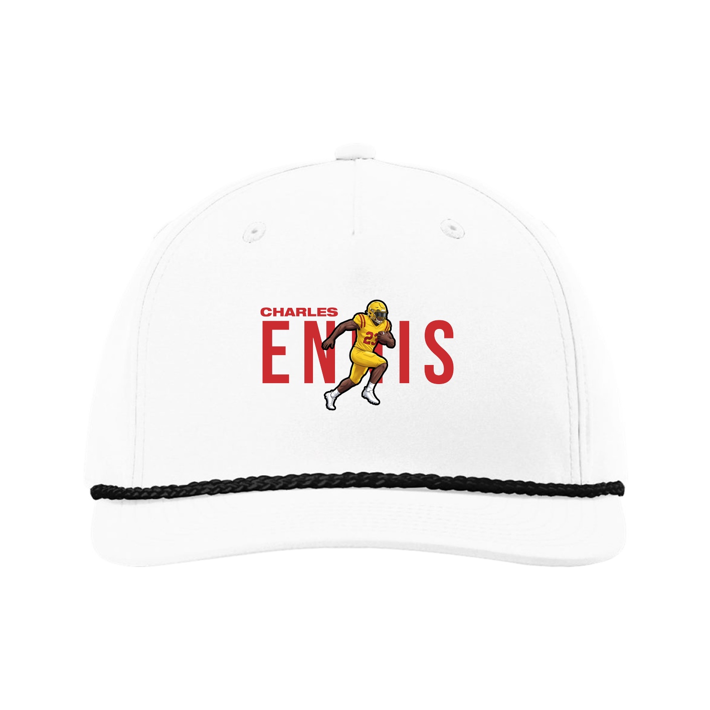 Five-Panel Classic Rope Cap — Player Name in White