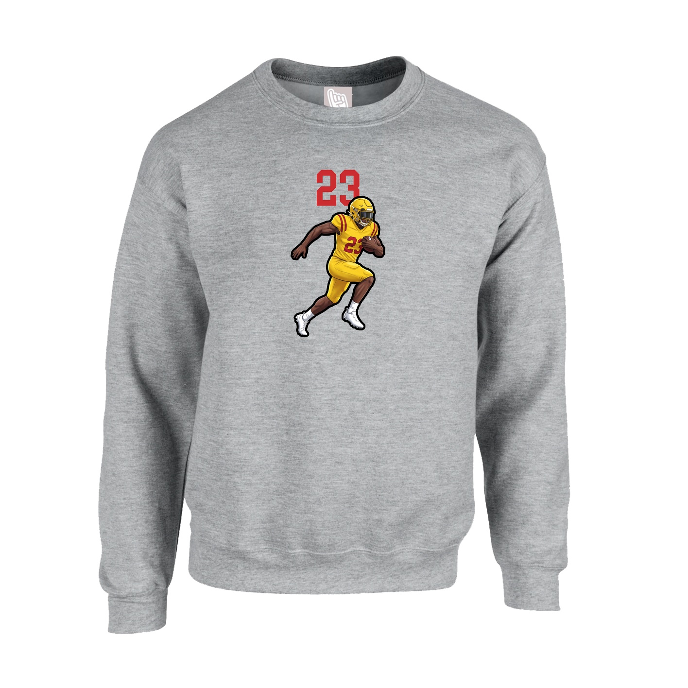 Fleece Crew — Number Top in Grey