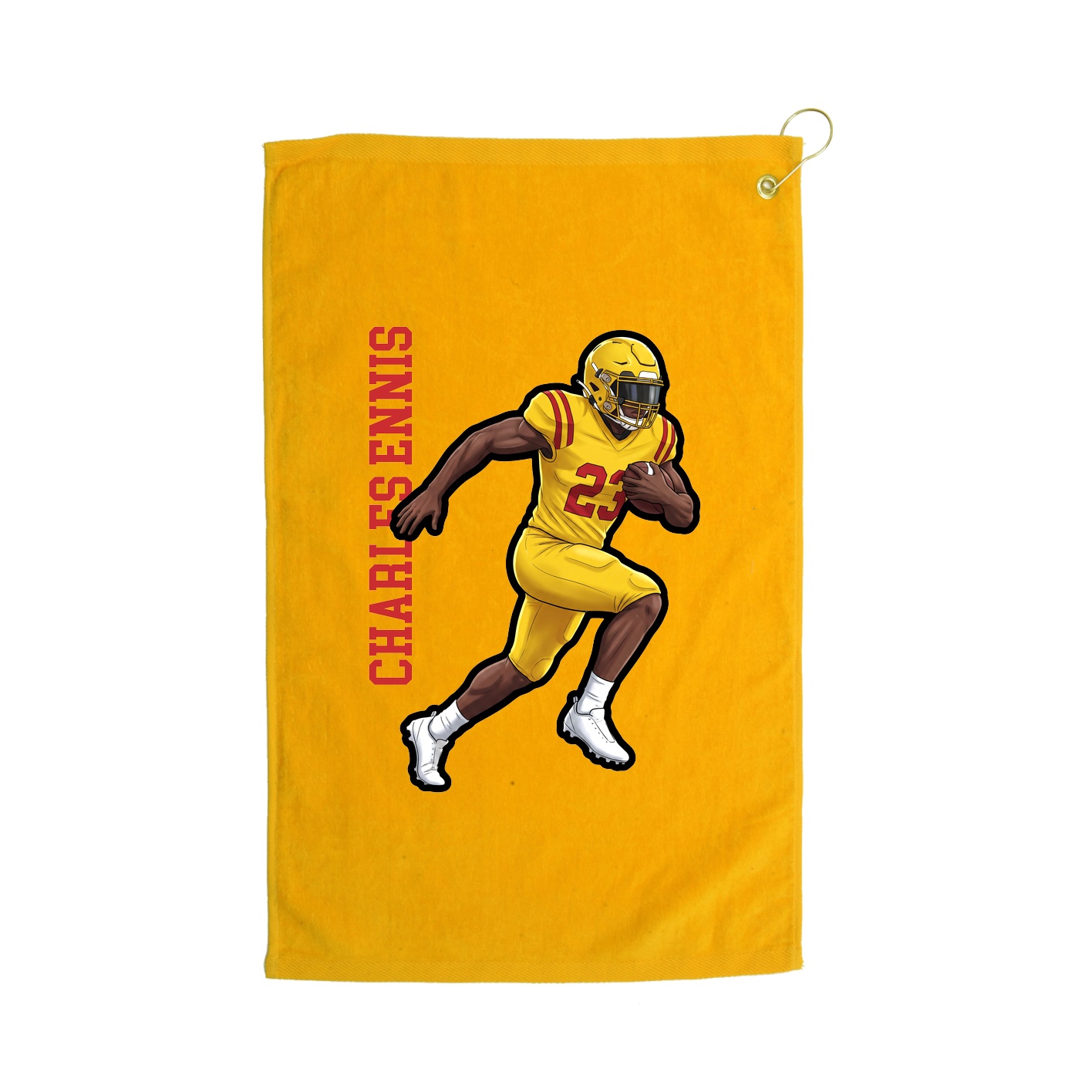 Golf Towel — Name Vertical in Gold
