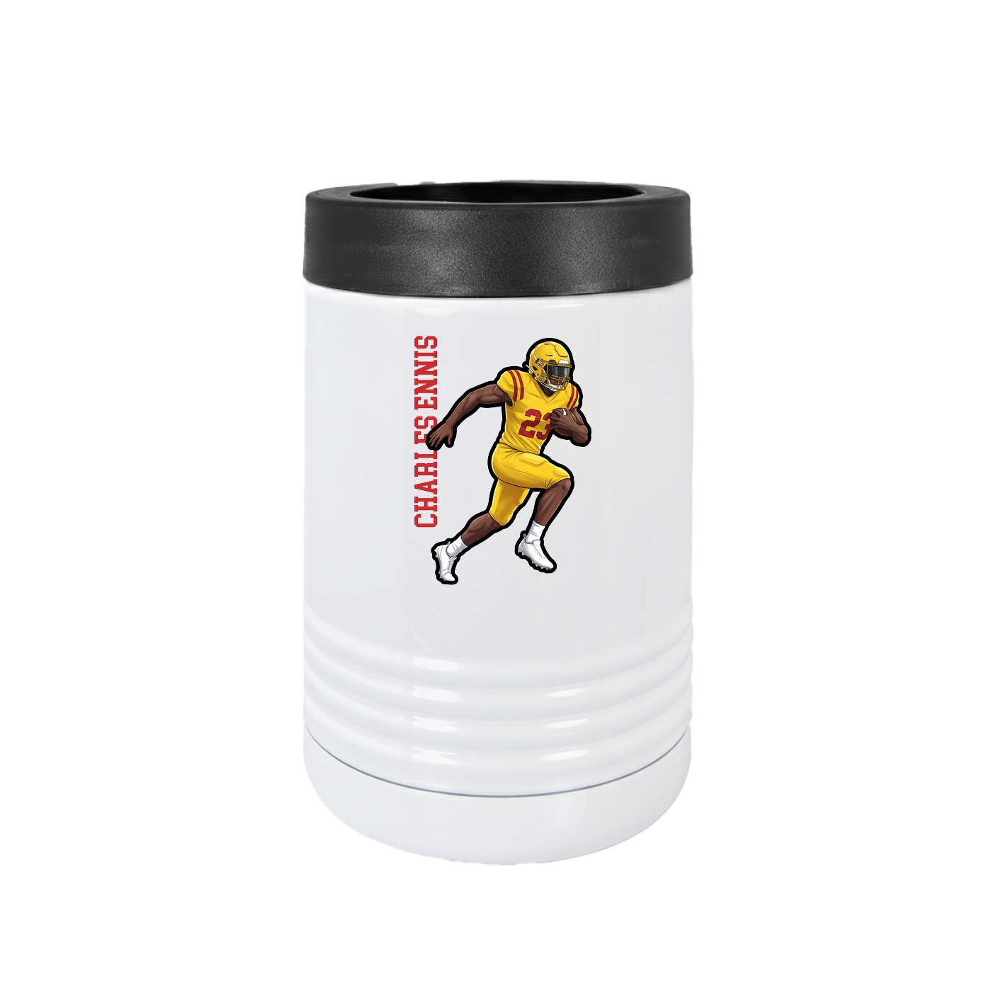 Beverage Holder — Name Vertical in White