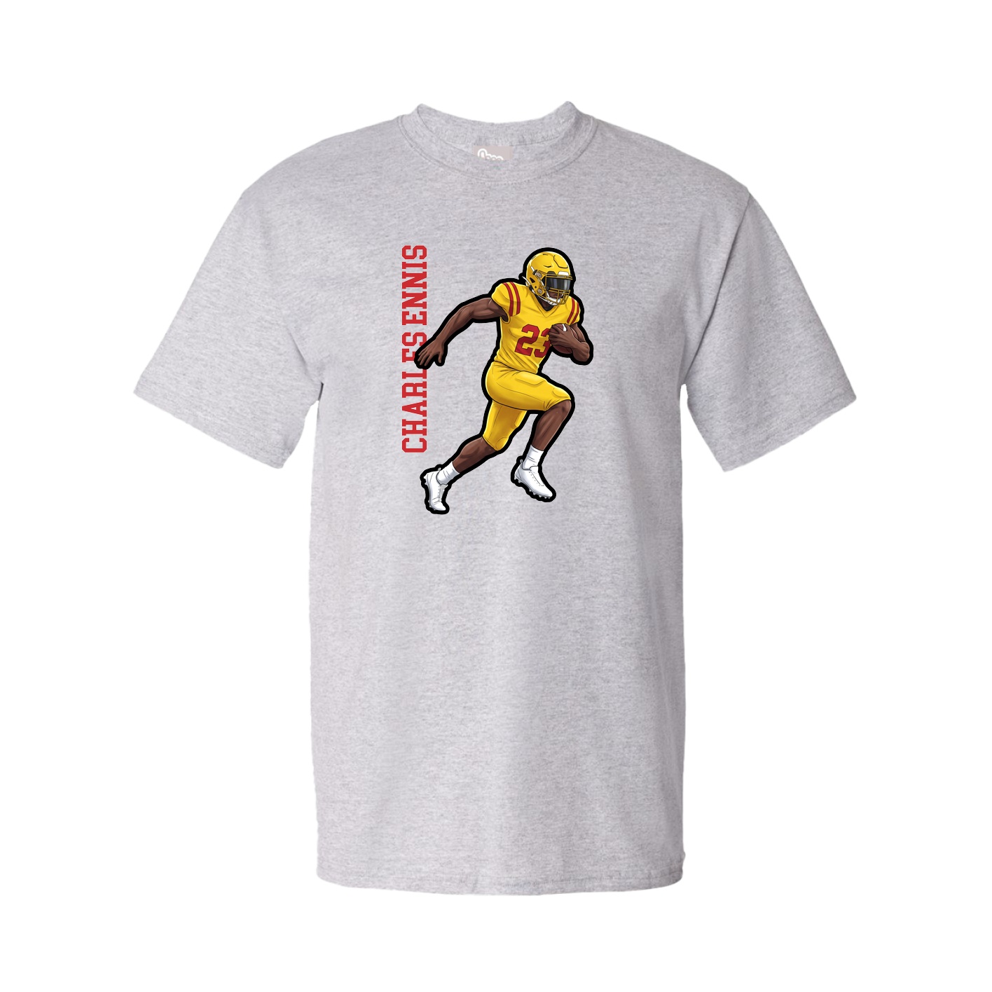 Tee — Name Vertical in Grey