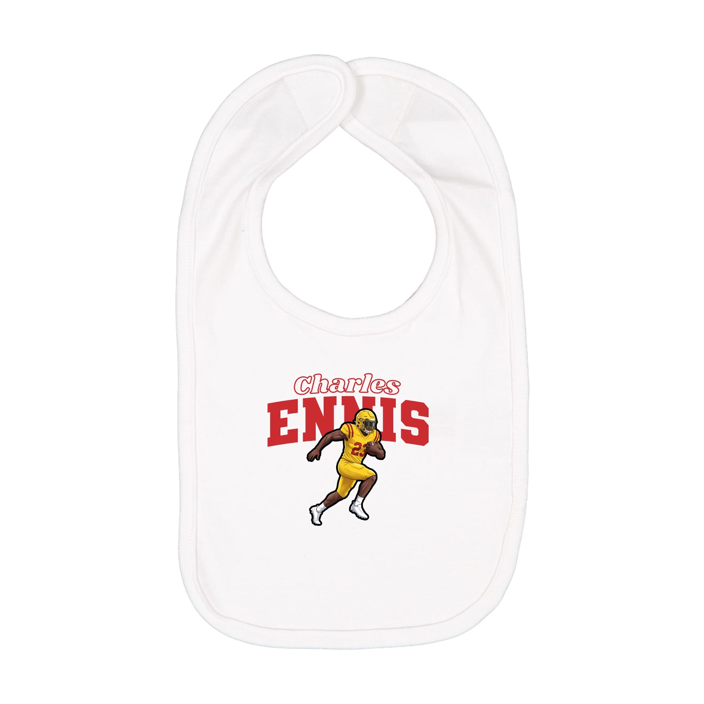Infant Bib — Name Arch in White