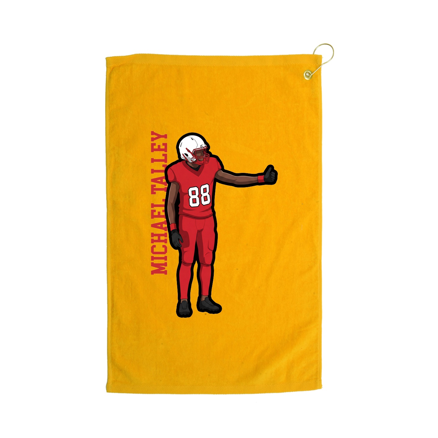 Golf Towel — Name Vertical in Gold