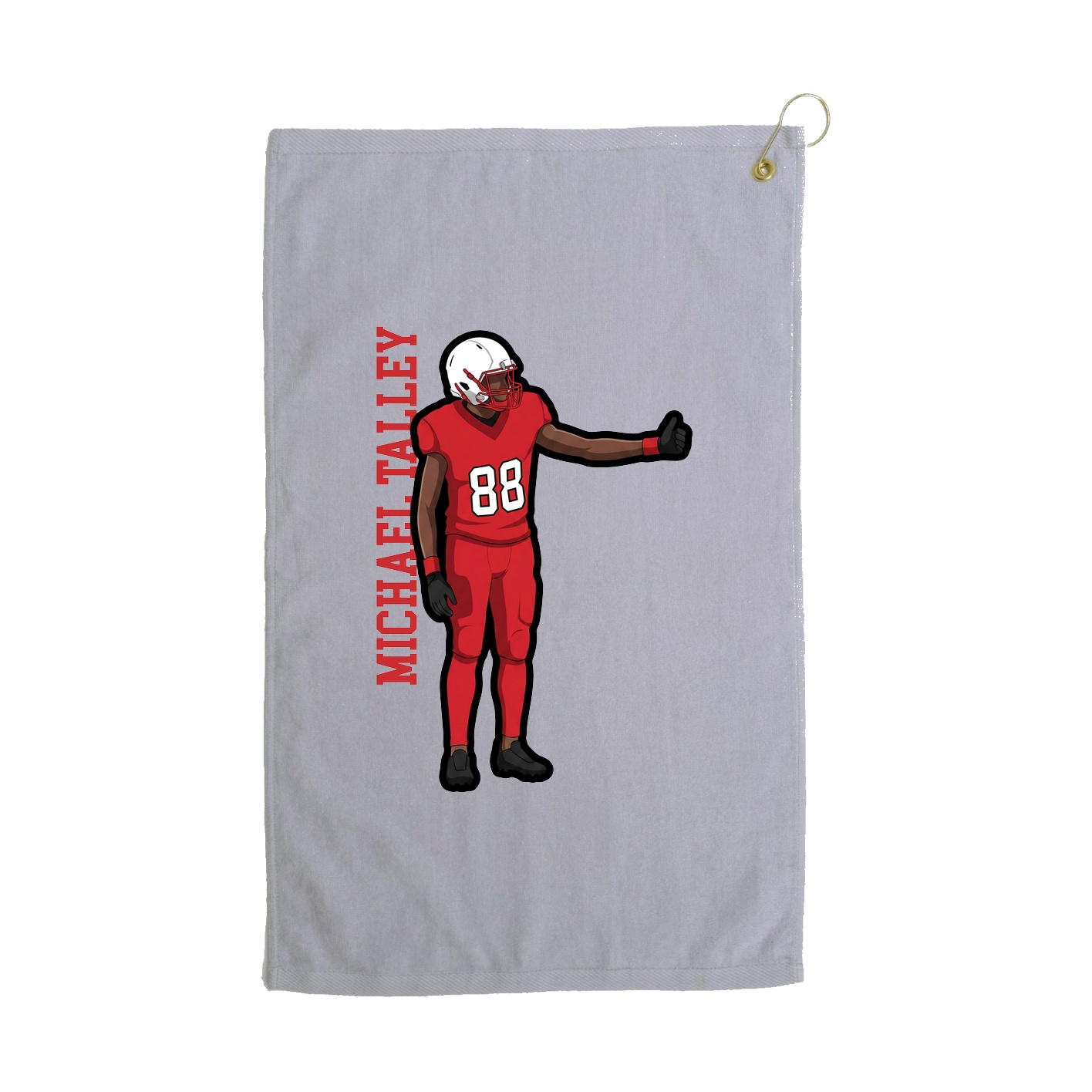 Golf Towel — Name Vertical in Grey