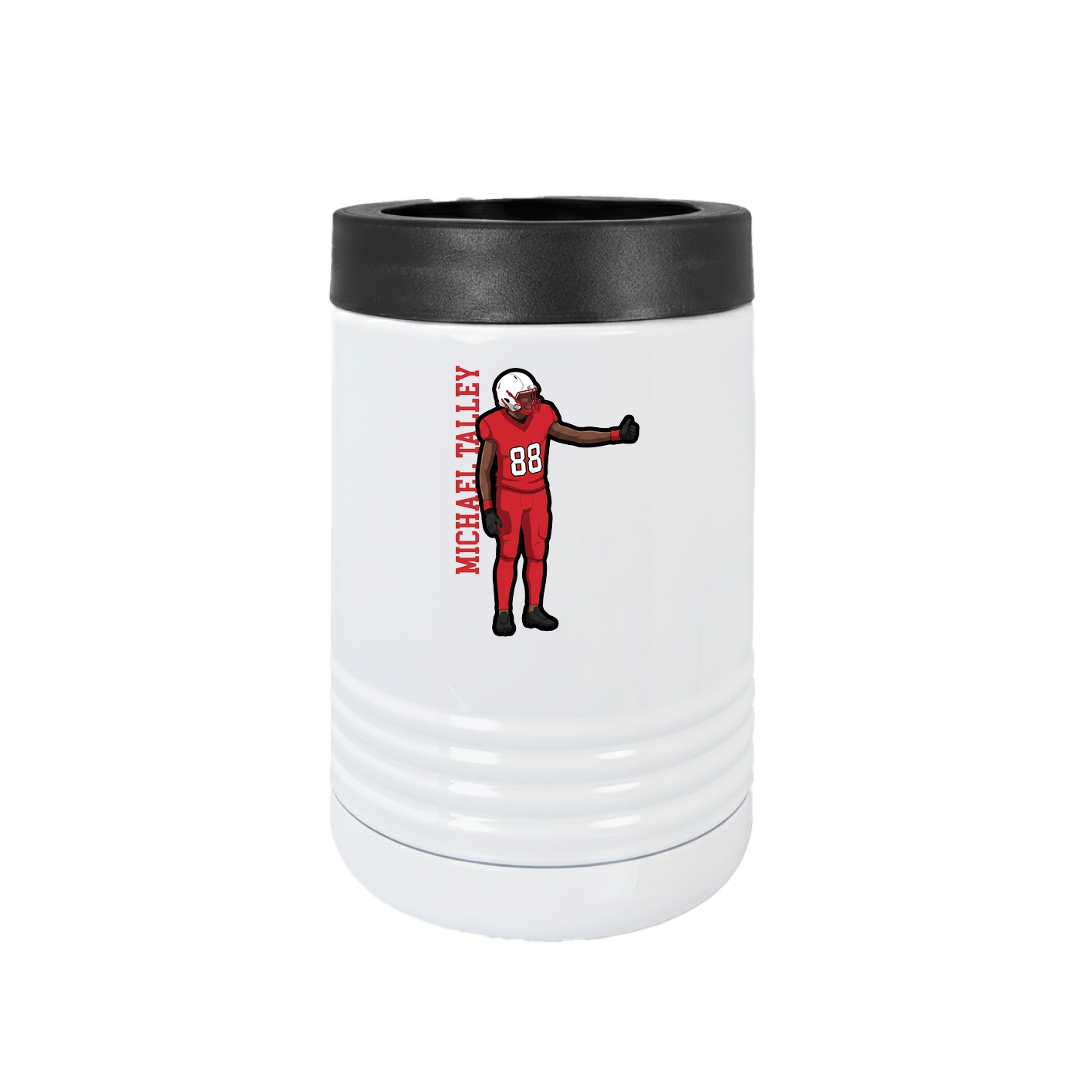 Beverage Holder — Name Vertical in White