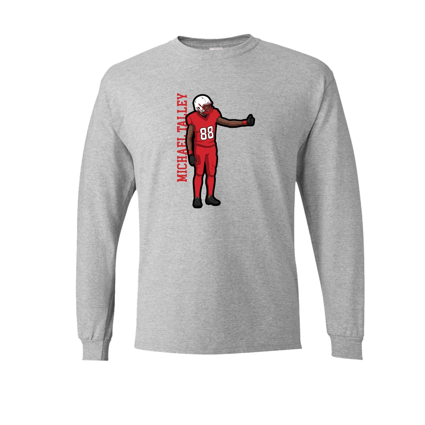 Long Sleeve Tee — Name Vertical in Grey