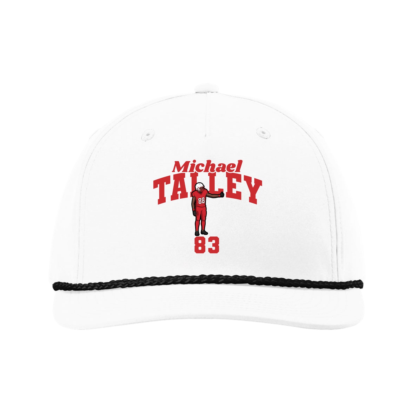Five-Panel Classic Rope Cap — Signature Arch in White