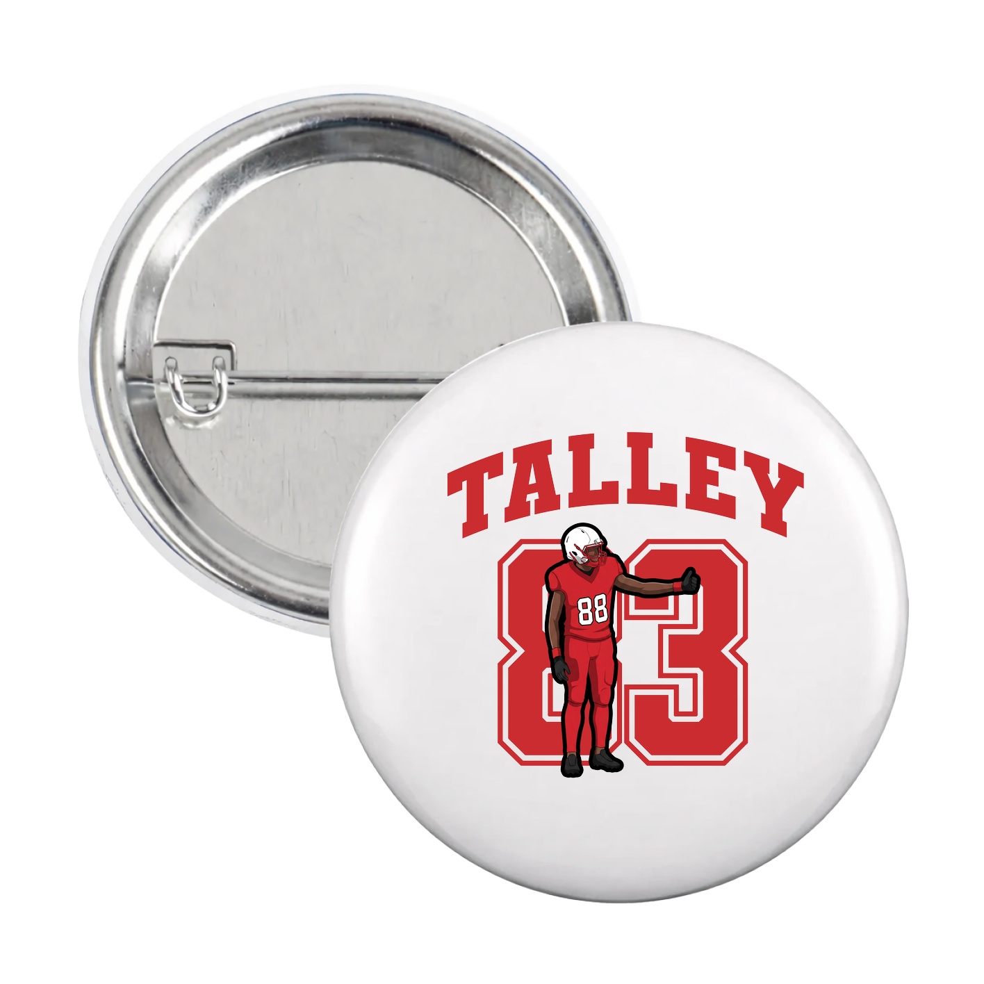 Game Day Button — Number in White