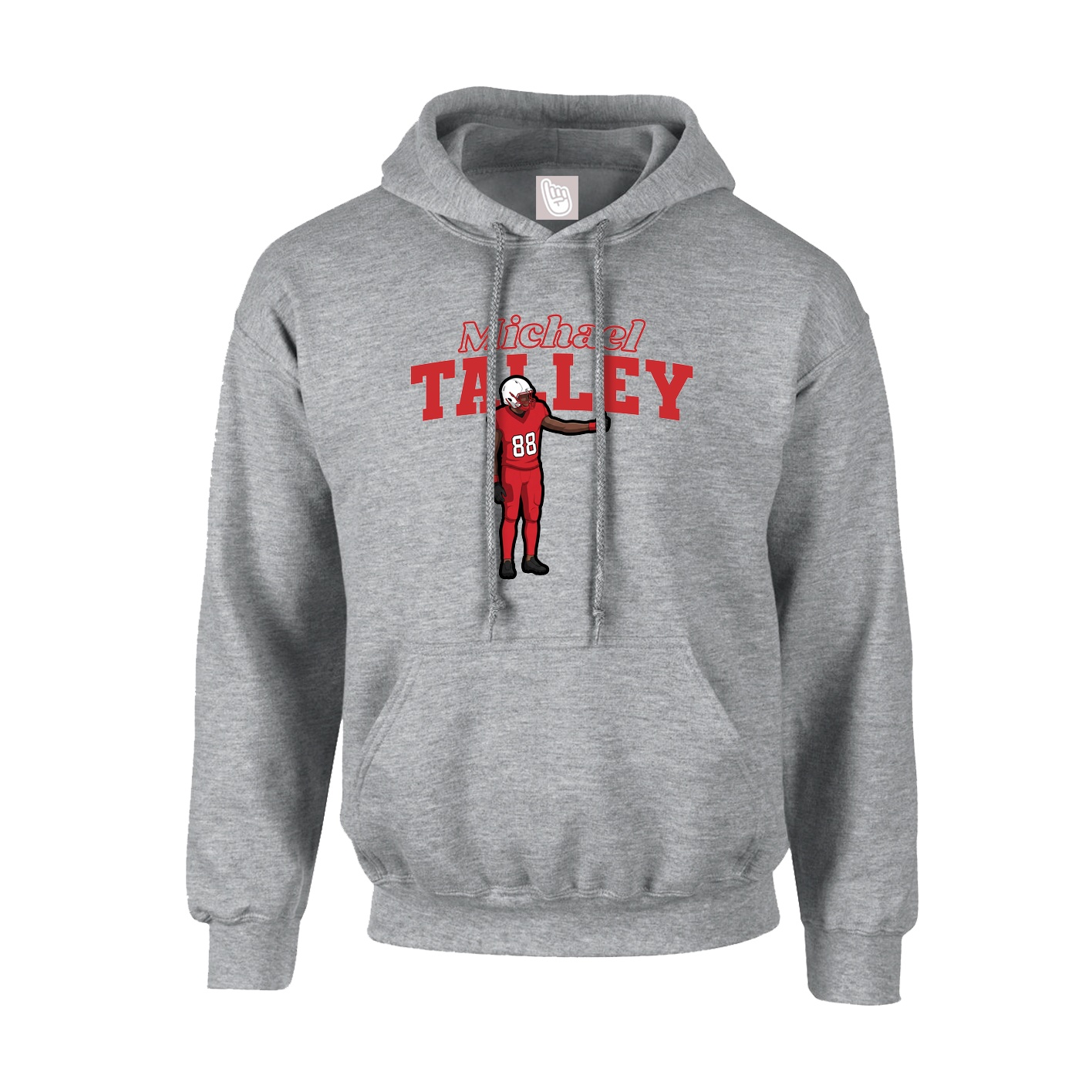 Hoodie — Name Arch in Grey