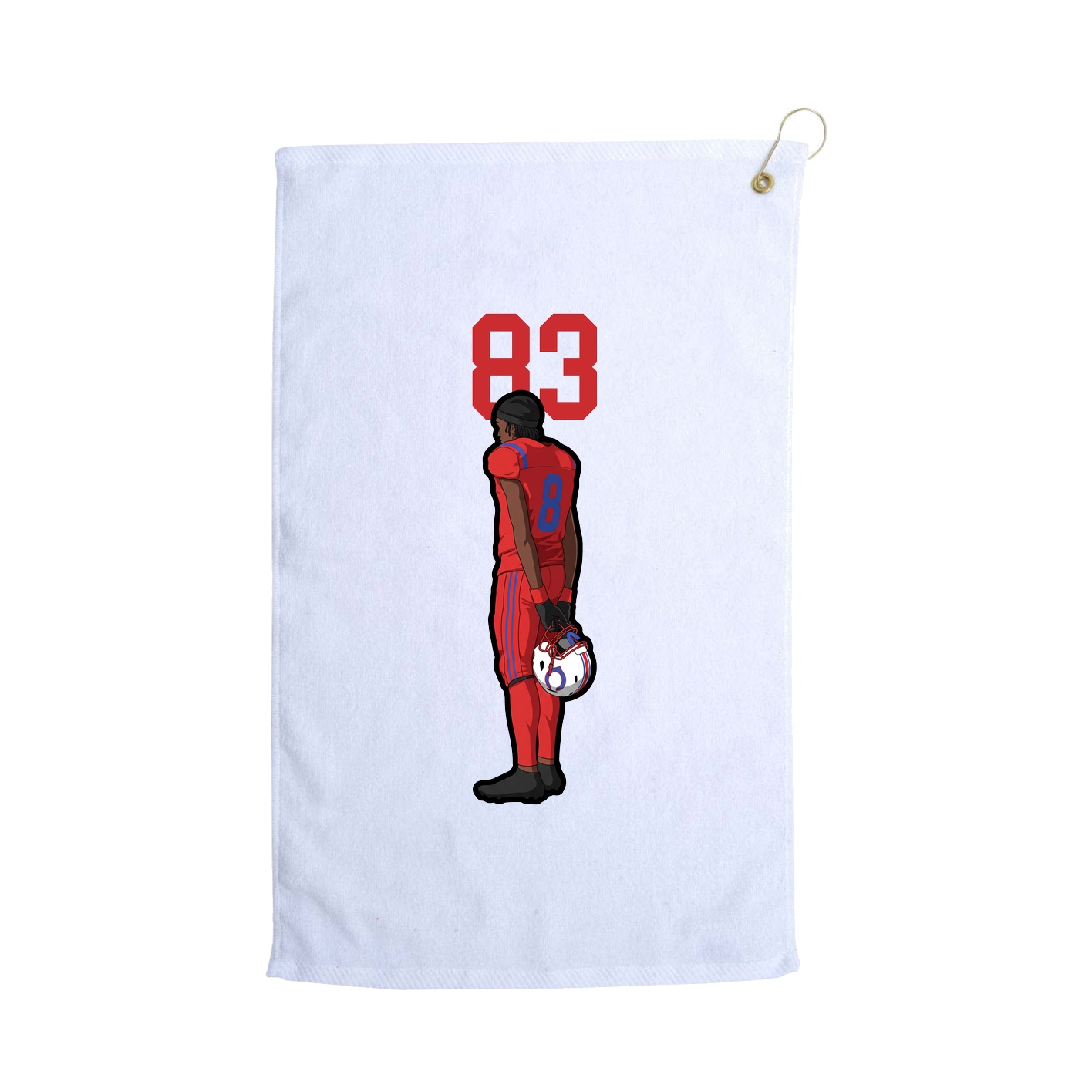 Golf Towel — Number Top in White