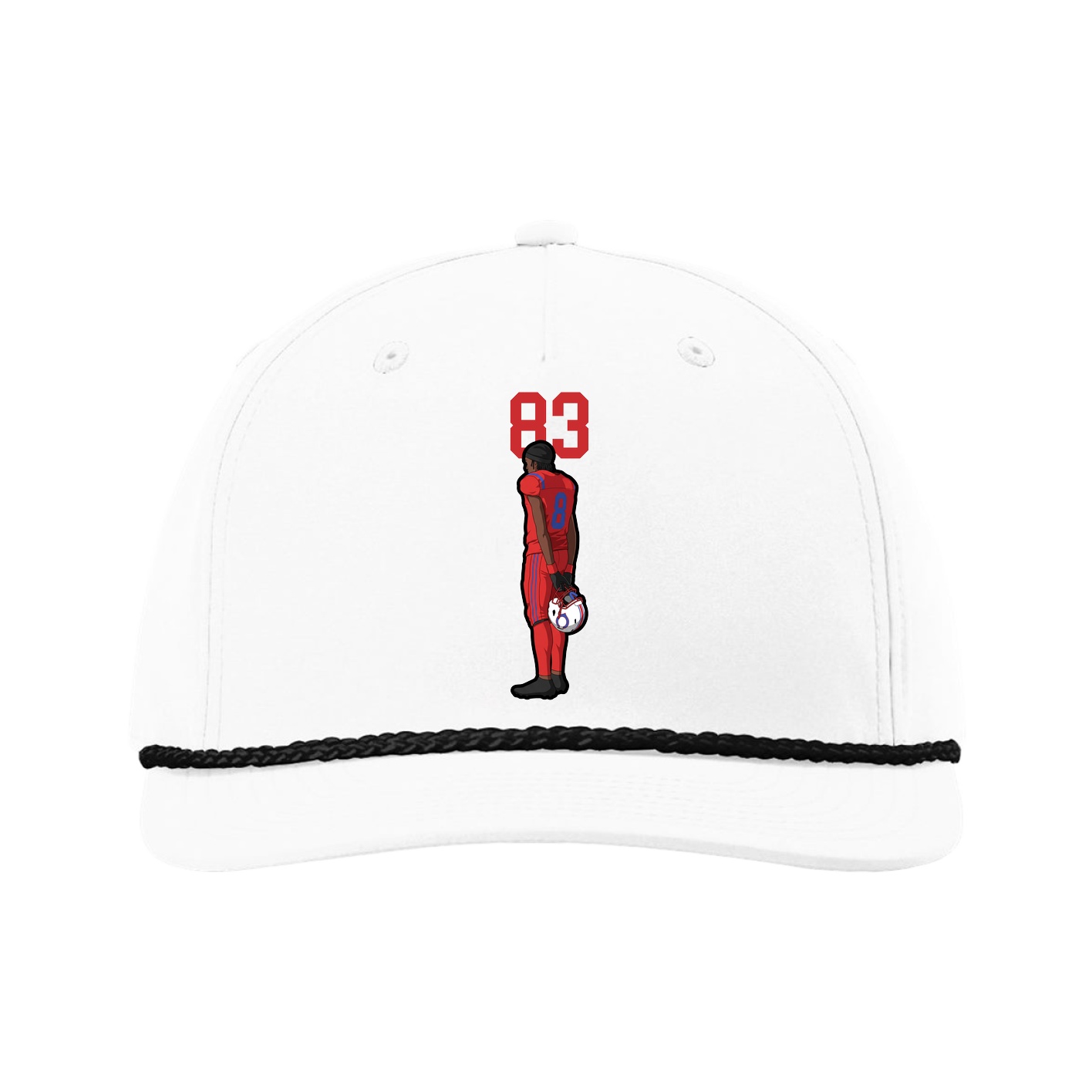 Five-Panel Classic Rope Cap — Number Top in White