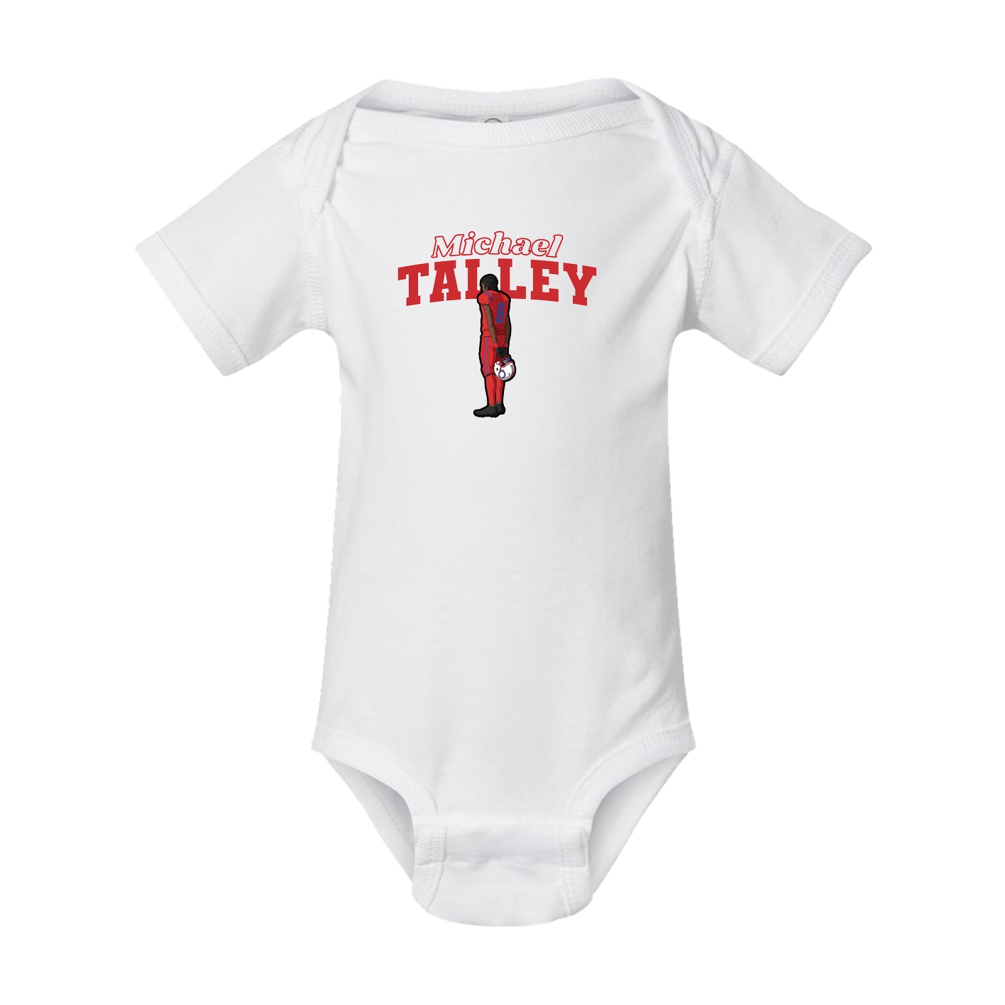 Baby Onesie — Name Arch in White