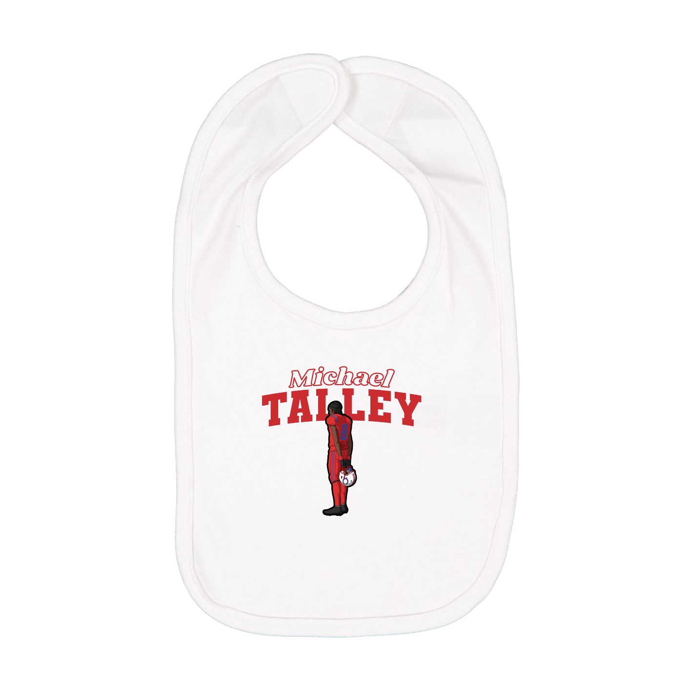 Infant Bib — Name Arch in White