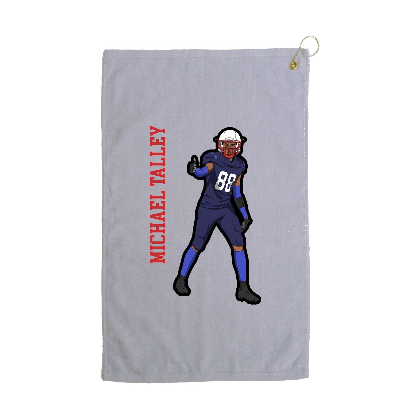 Golf Towel — Name Vertical in Grey
