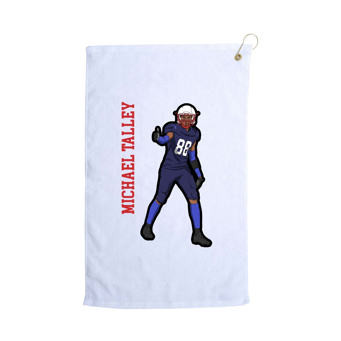 Golf Towel — Name Vertical in White