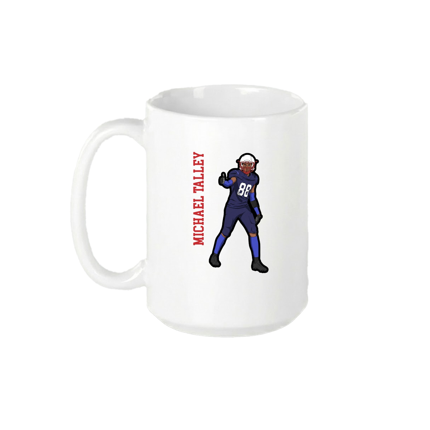 15oz Coffee Mug — Name Vertical in White