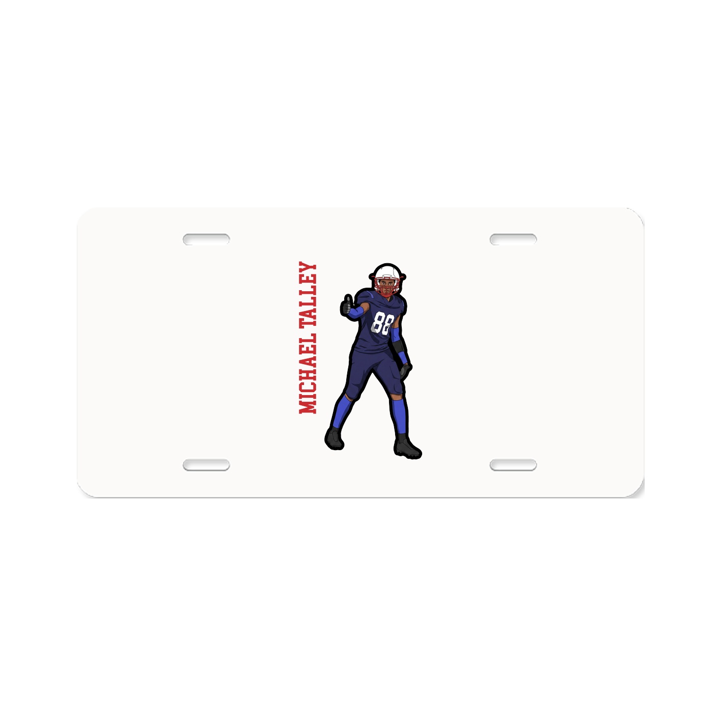 License Plate — Name Vertical in Classic
