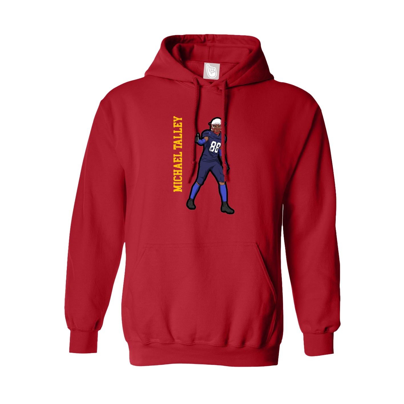 Hoodie — Name Vertical in Red
