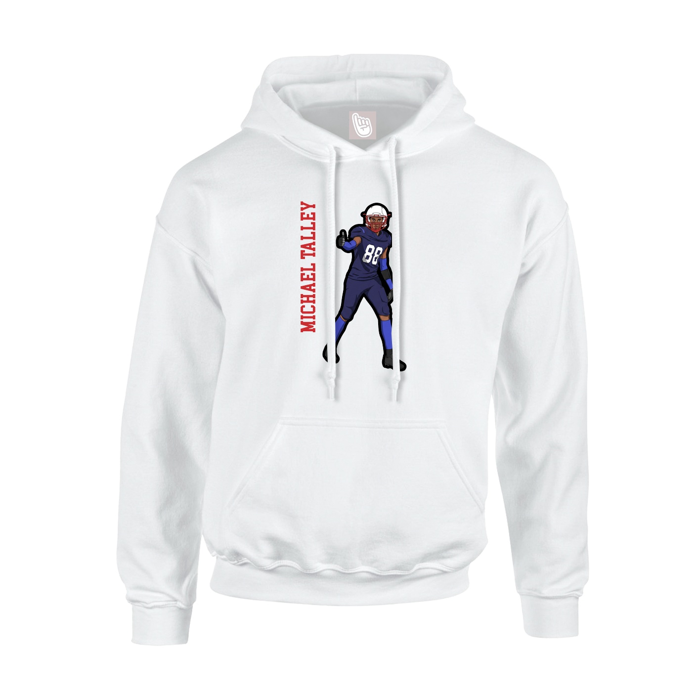 Hoodie — Name Vertical in White