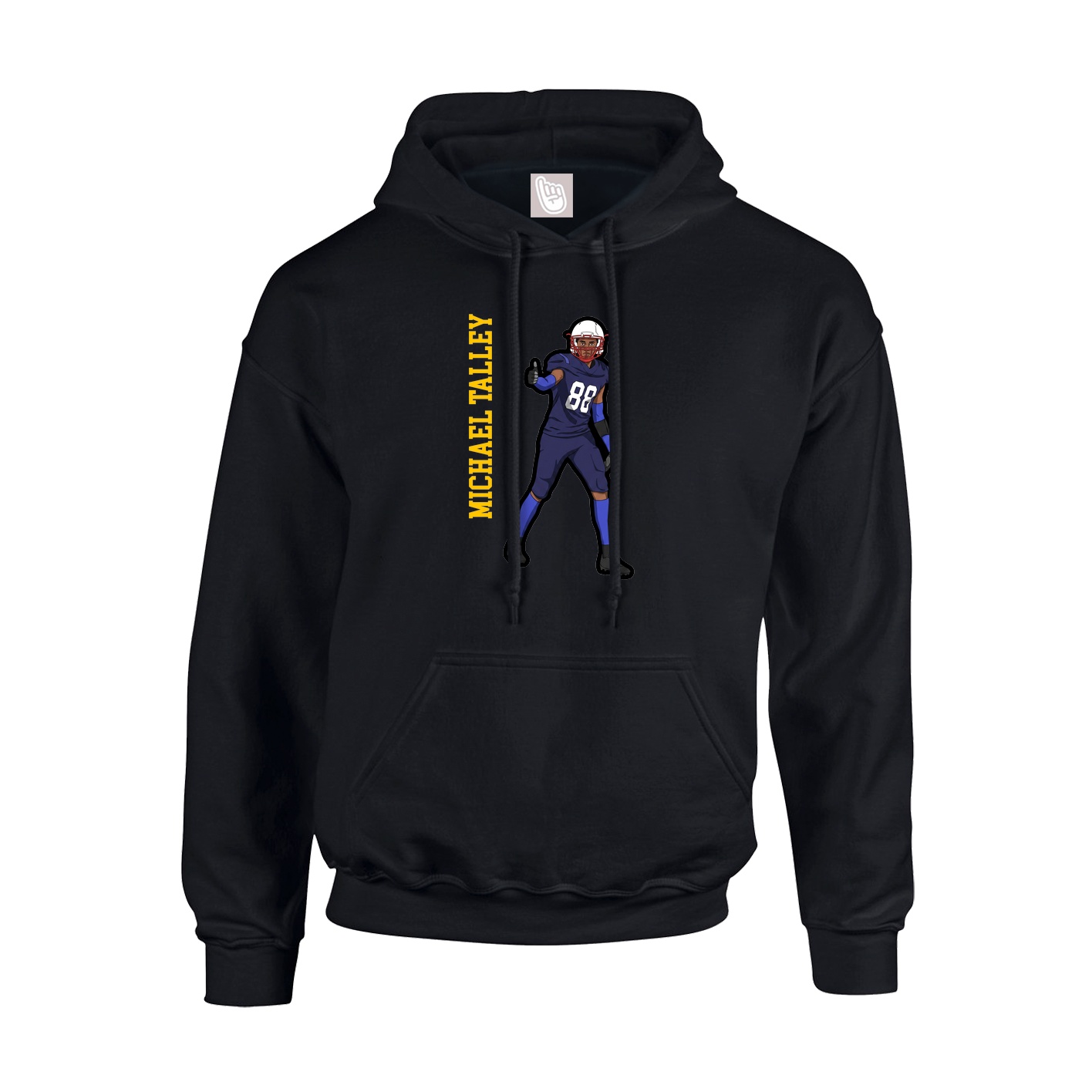 Youth Hoodie — Name Vertical in Black