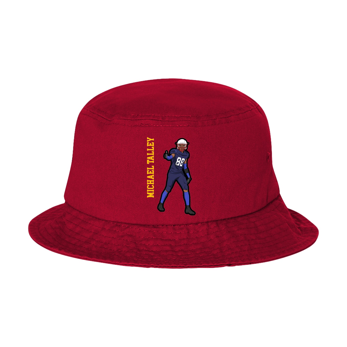Bucket Cap — Name Vertical in Red