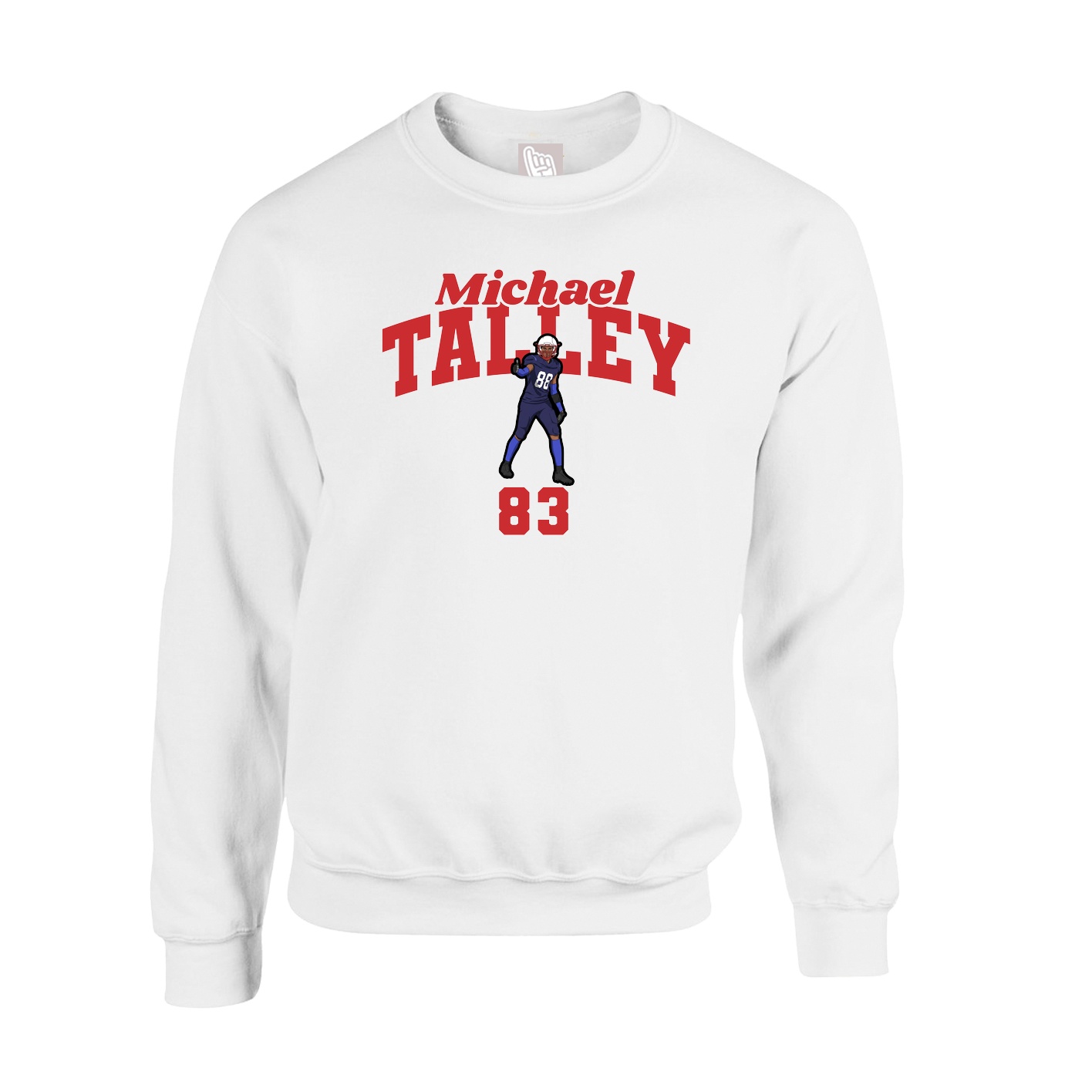 Fleece Crew — Signature Arch in White