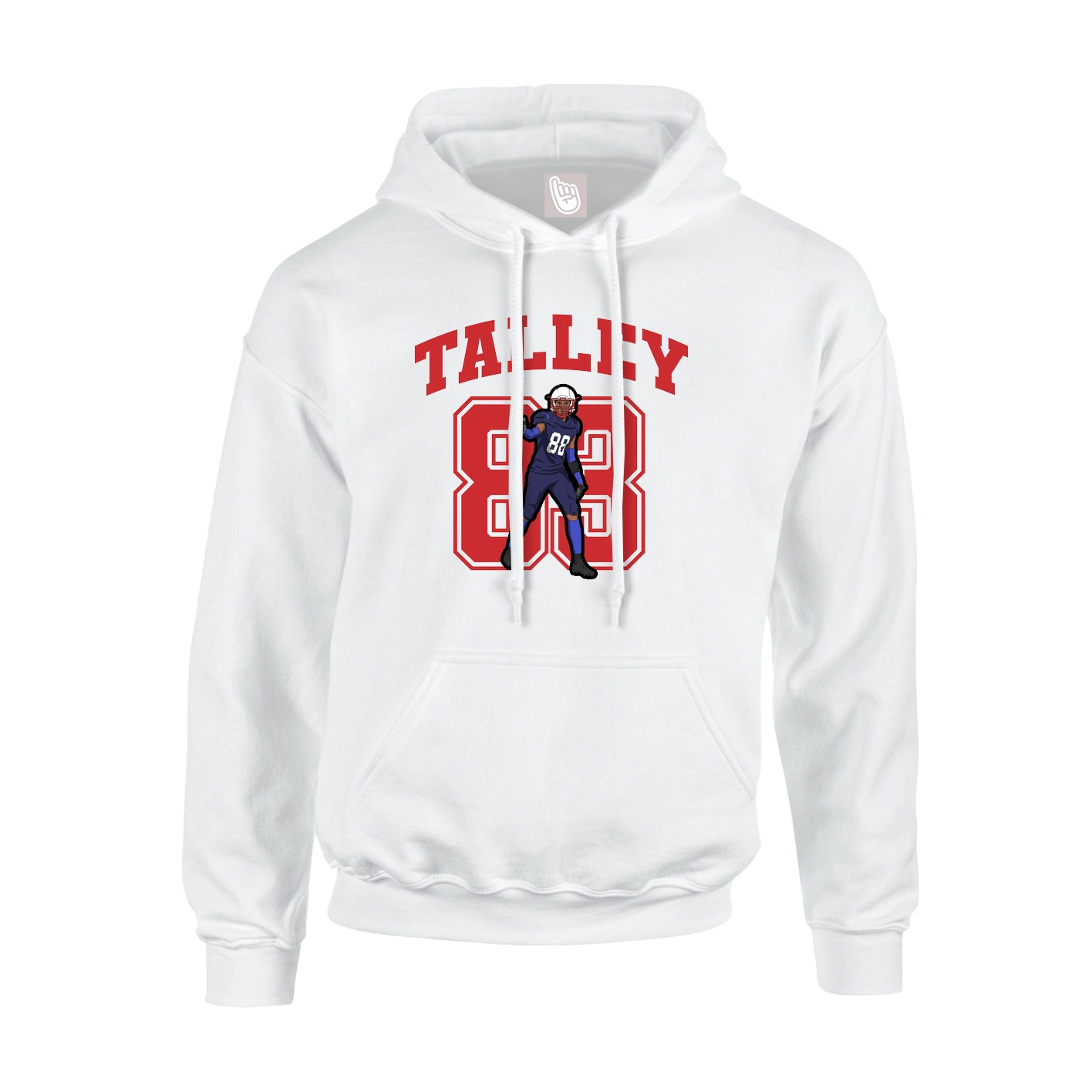 Hoodie — Number in White