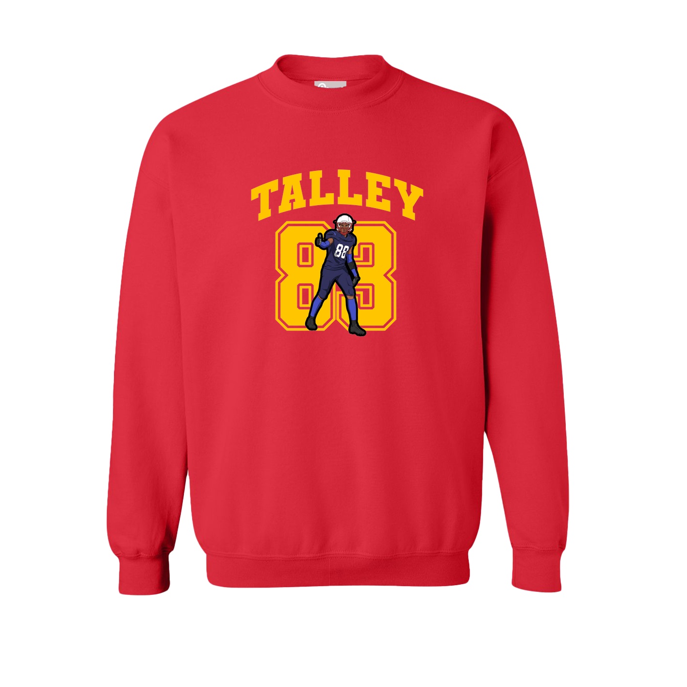 Fleece Crew — Number in Red