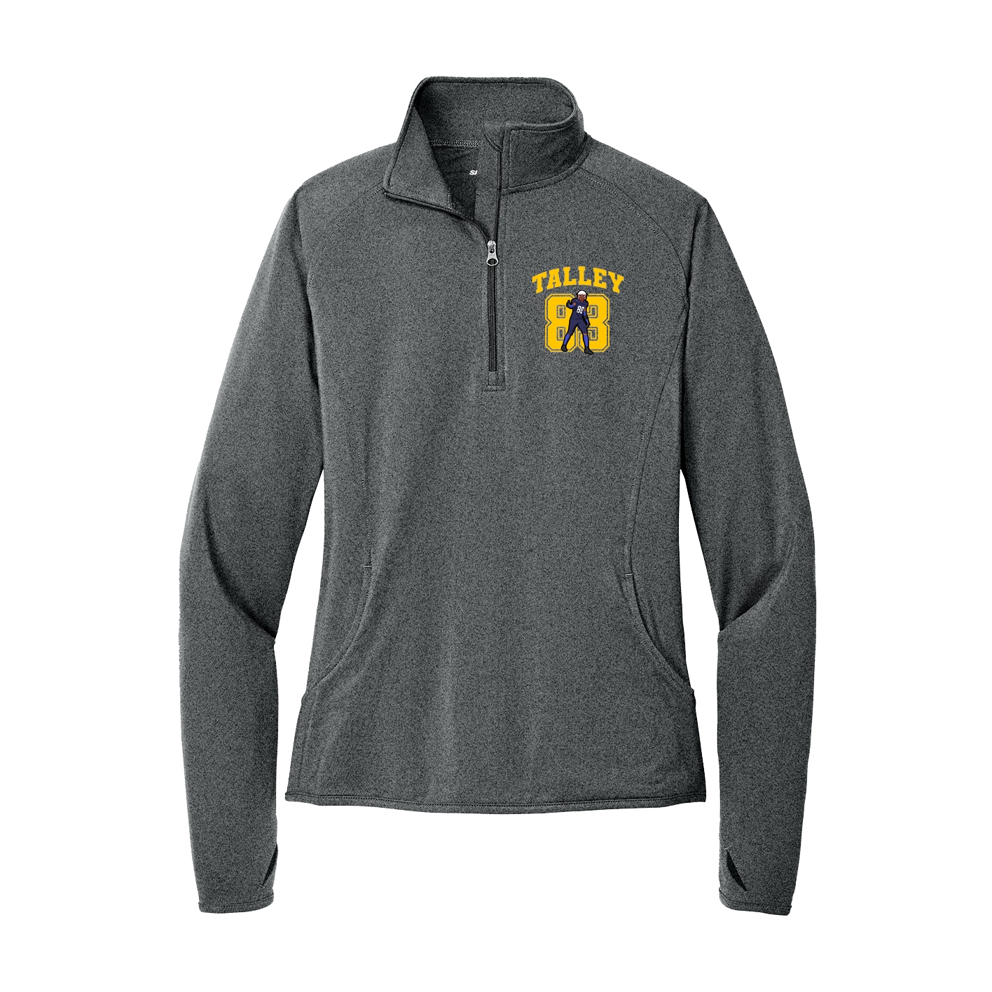 Women's Q-Zip Pullover — Number in Grey