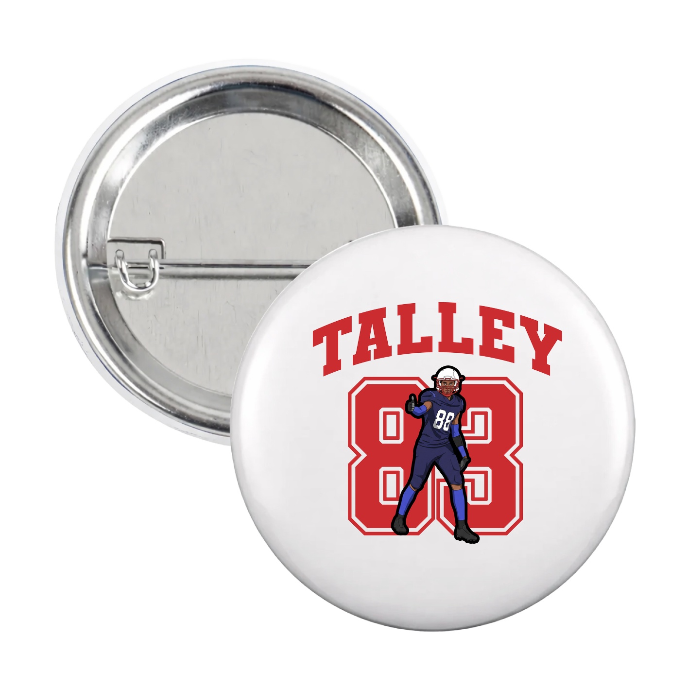 Game Day Button — Number in White