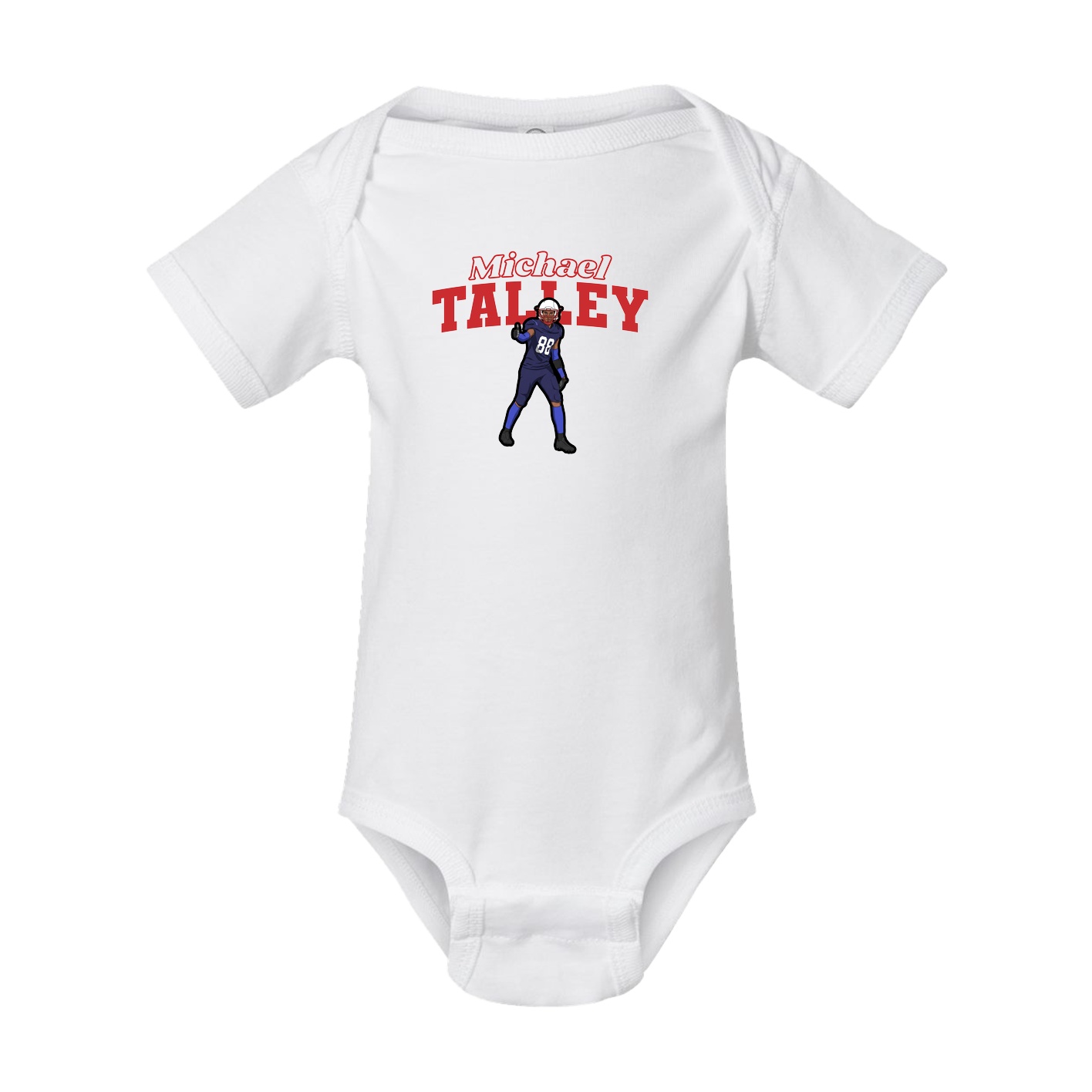 Baby Onesie — Name Arch in White
