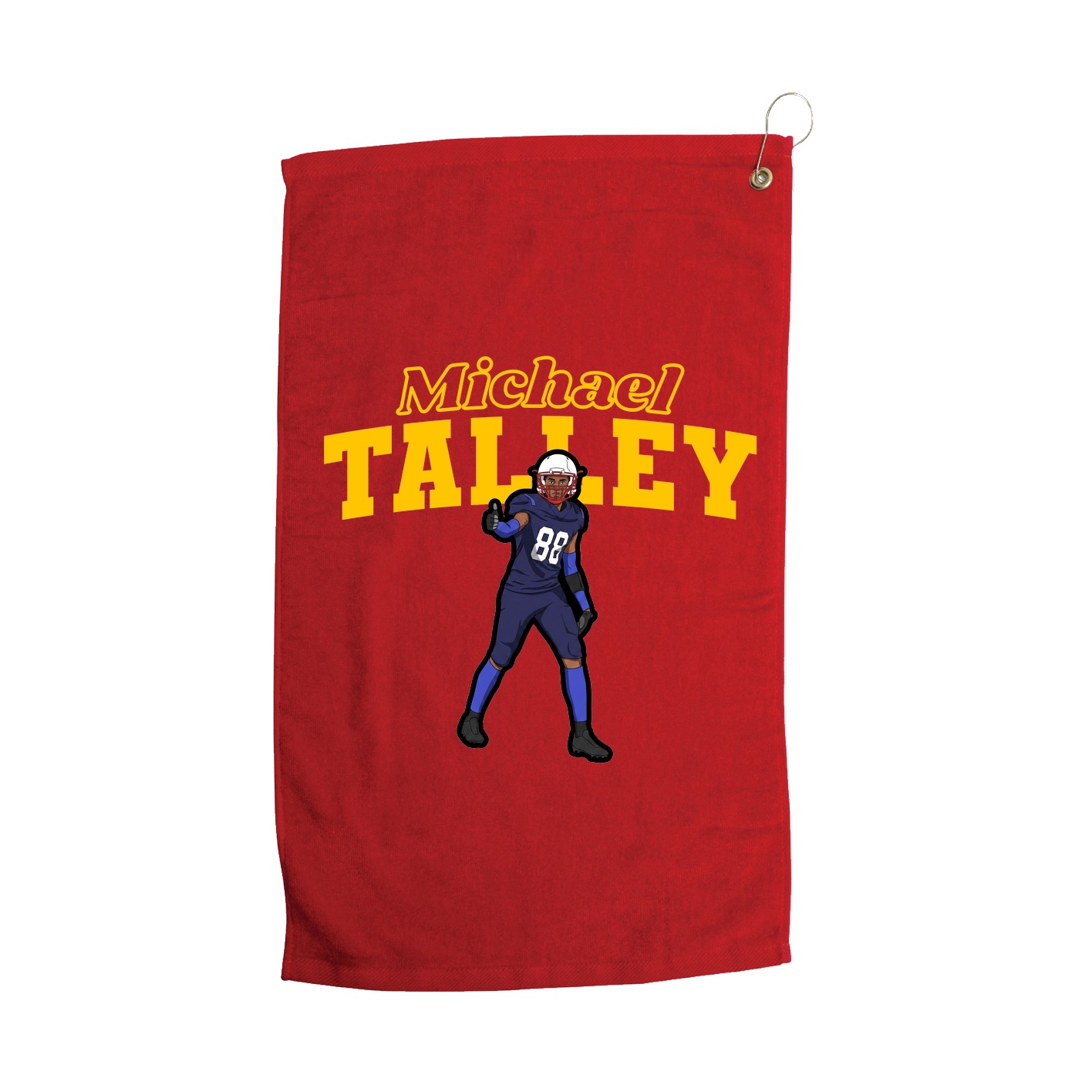 Golf Towel — Name Arch in Red