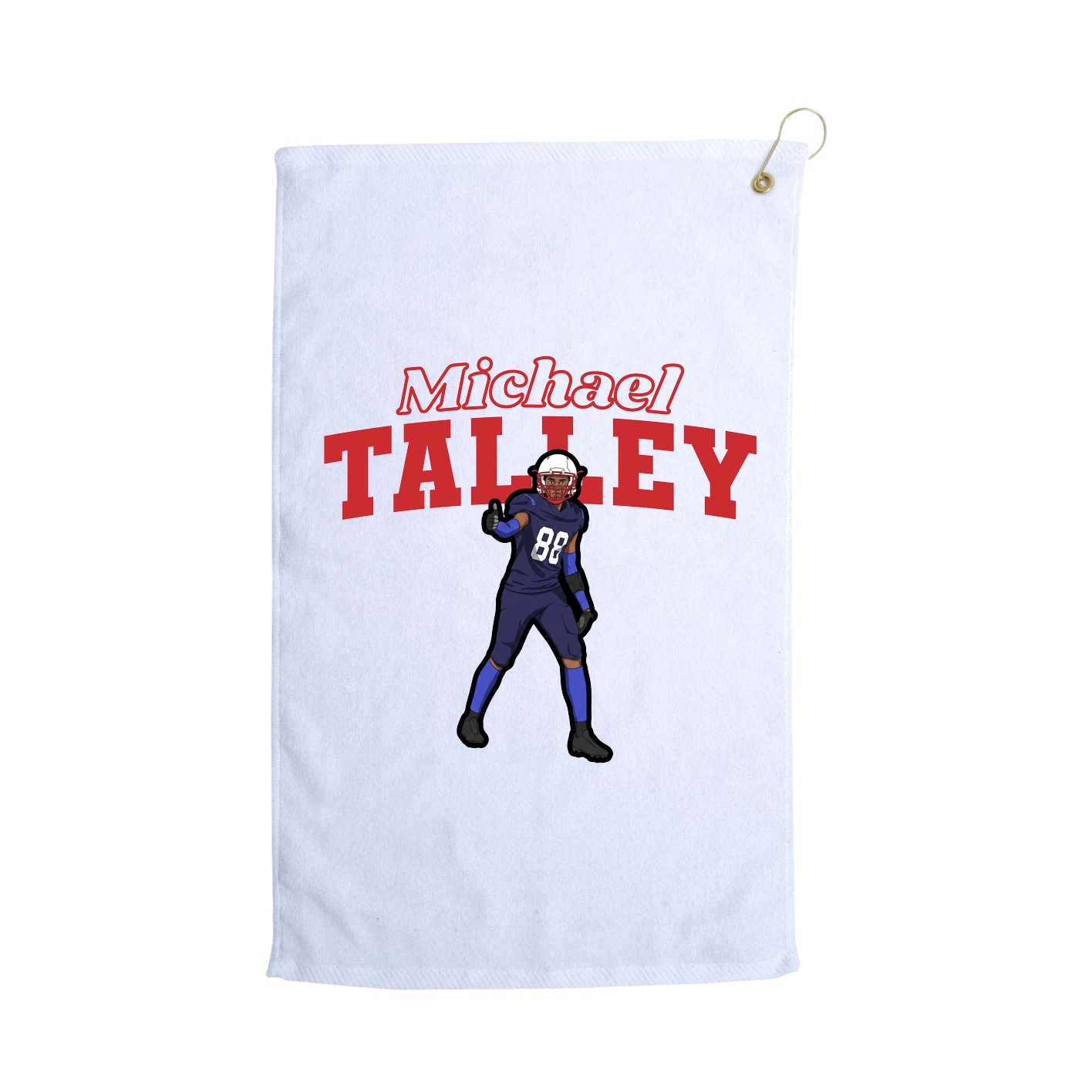 Golf Towel — Name Arch in White
