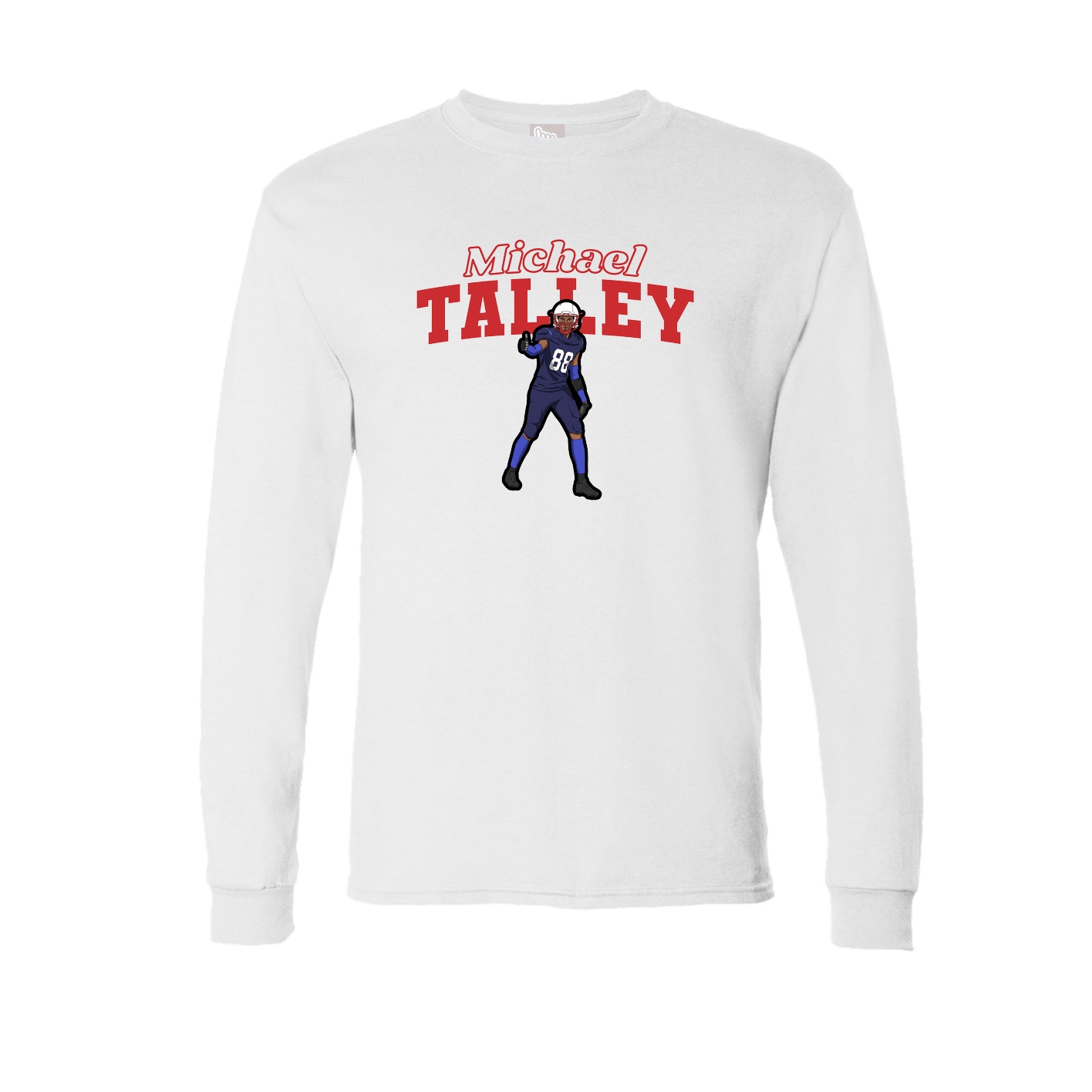 Long Sleeve Tee — Name Arch in White