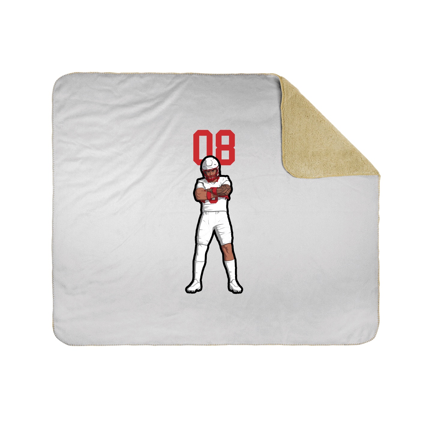 Throw Blanket — Number Top in White