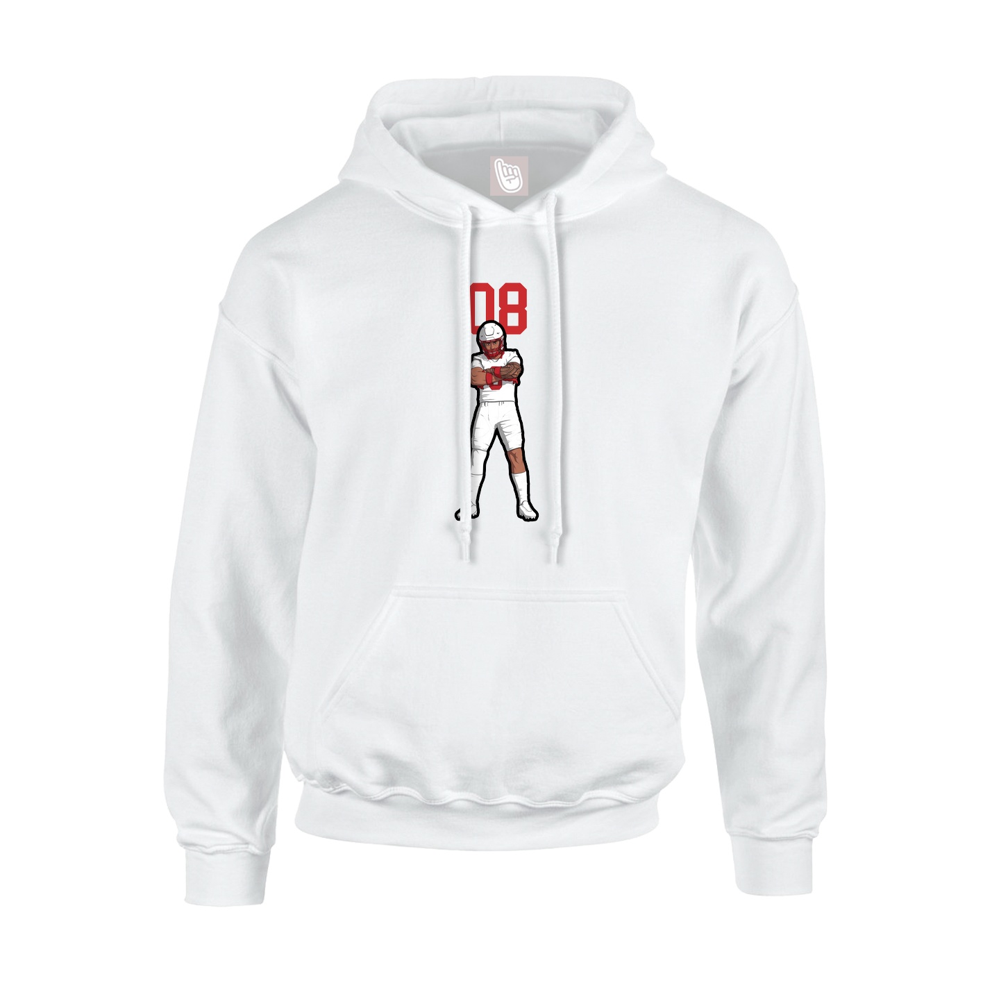 Youth Hoodie — Number Top in White