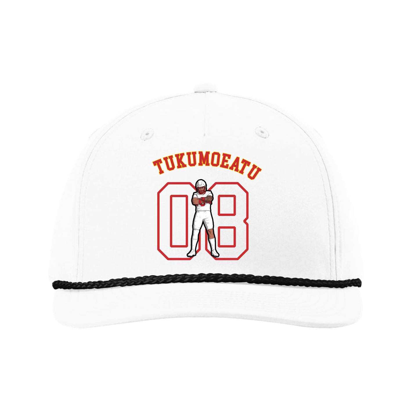 Five-Panel Classic Rope Cap — Shirsey Arch in White