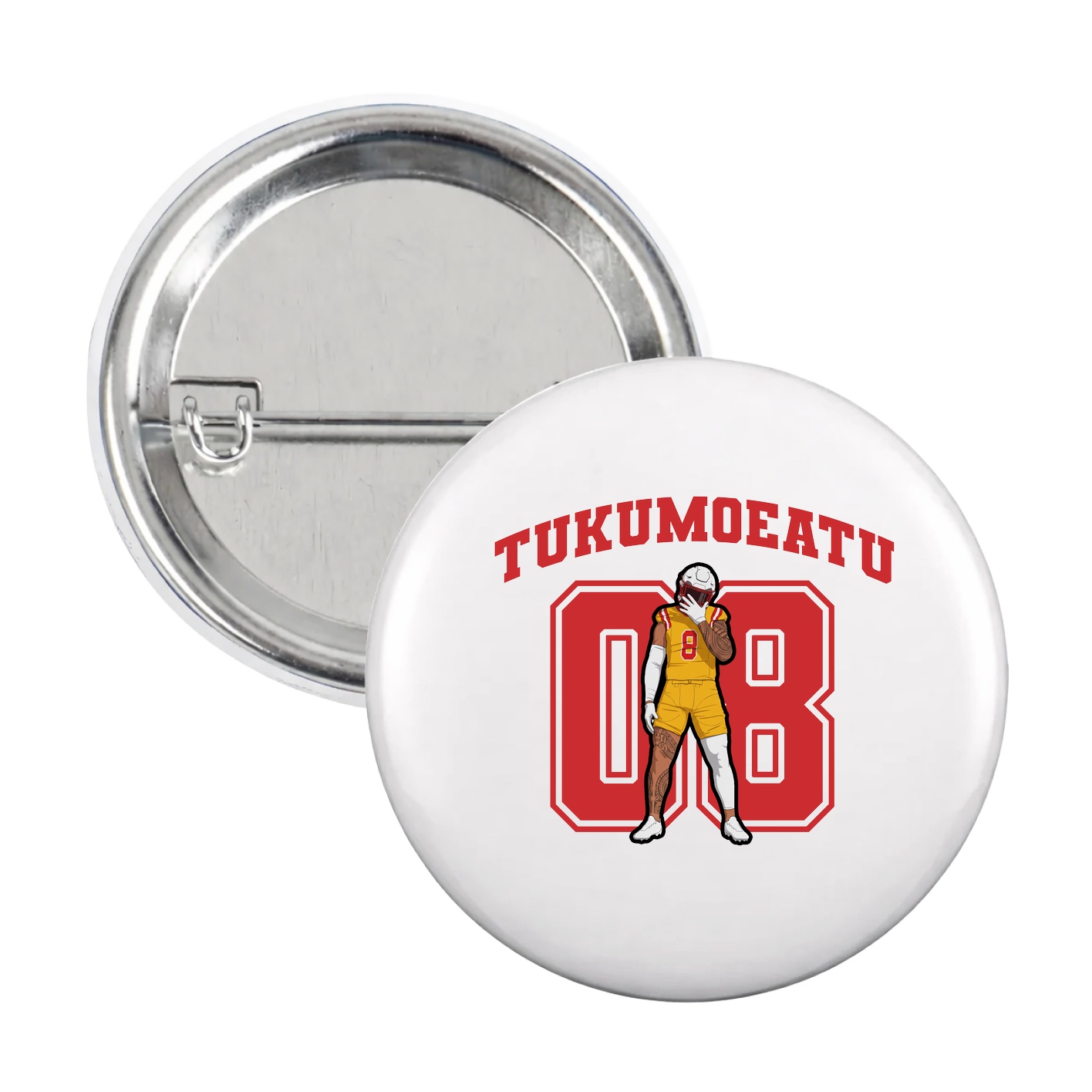 Game Day Button — Number in White